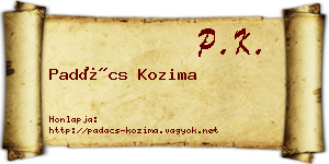 Padács Kozima névjegykártya